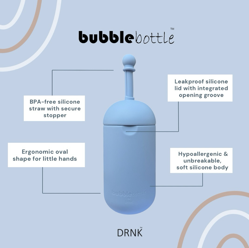 Bubblebottle Cloud - Silicon kids water bottle (350 ml)