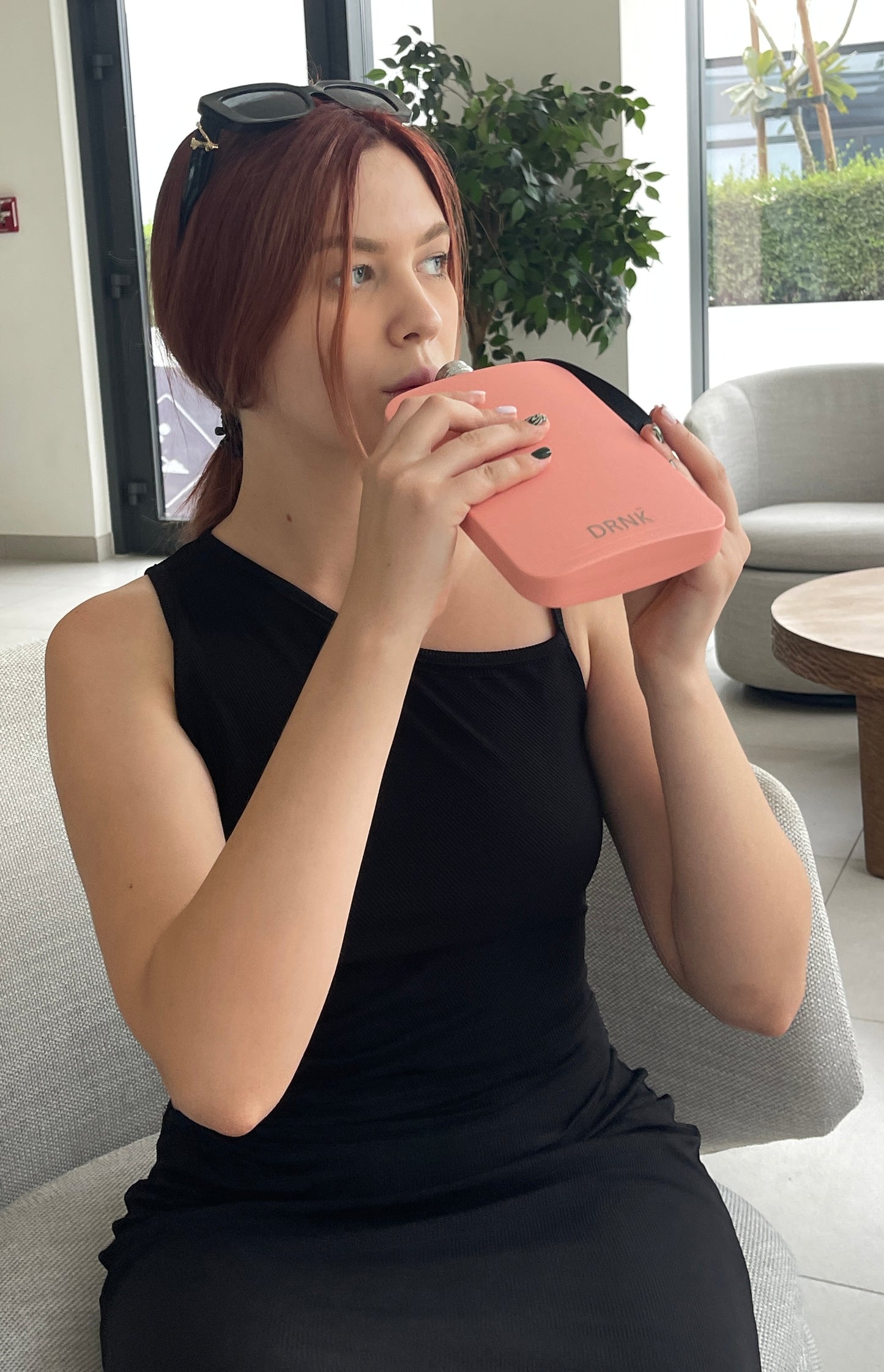 Stainless Steel slim water bottle - Coral Pink (500 ml)