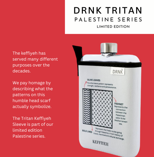 Palestine Series - Limited Edition Tritan slim water bottle - Keffiyeh (500ml)