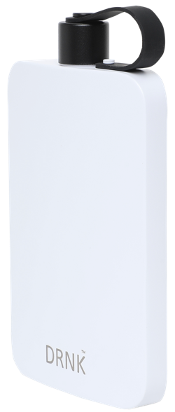 DRNK Steel flat water bottle, Arctic White